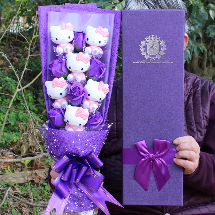 ROSE AND PLUSH GIFT BOX BOUQUET