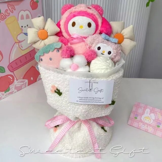 PLUSH BOUQUET BASKET