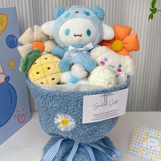 PLUSH BOUQUET BASKET