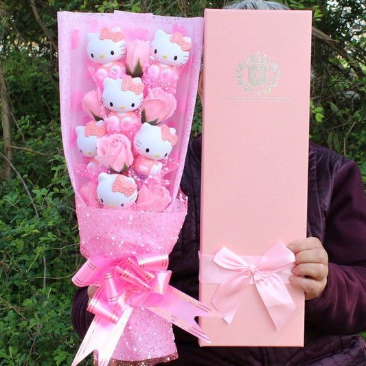 ROSE AND PLUSH GIFT BOX BOUQUET